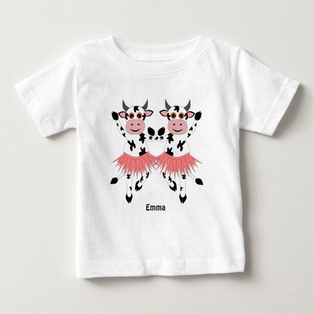 Camiseta Vacas dançantes bonitas e engraçadas (Frente)