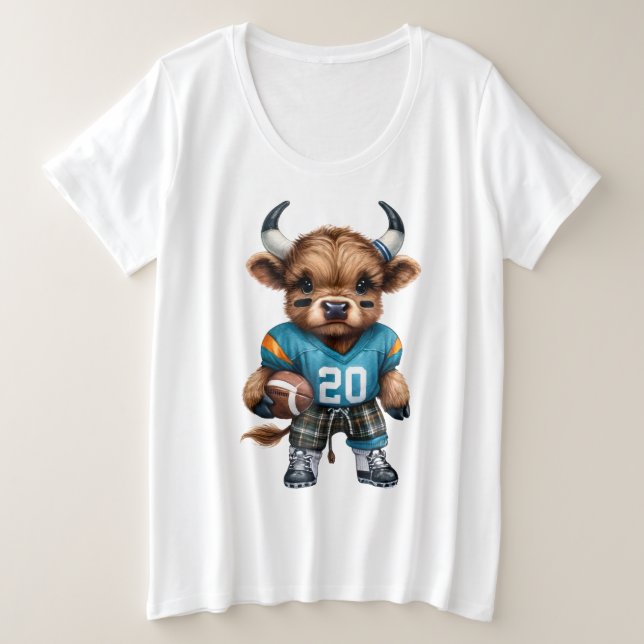 Camiseta Vacas das Terras Altas e Futebol (Frente do Design)