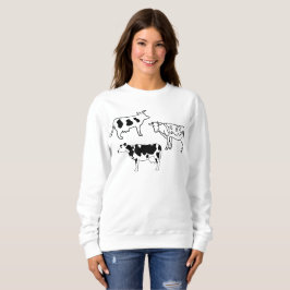 Camiseta Vacas desenhadas à mão Portas de fazendeiros Preto