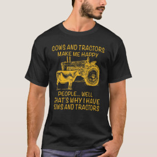 Camiseta Vacas E Tratores Me Fazem Feliz Pessoas Bem Isso
