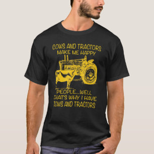 Camiseta Vacas E Tratores Me Fazem Pessoas Felizes Bem Por