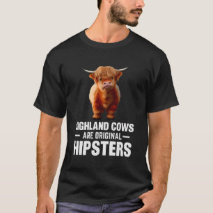Camiseta Vacas Em Highland São Hipsteres Originais