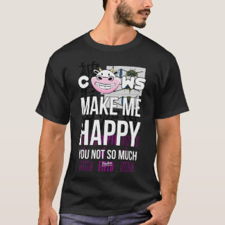 Camiseta Vacas Engraçadas Me Fazem Feliz Você Não Tanta Mul