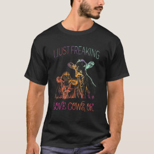 Camiseta VACAS Eu simplesmente amo vacas OK Fazenda de lei