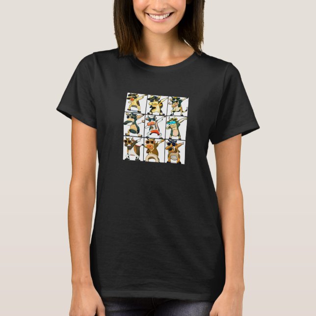 Camiseta Vacas fazendo Dabbing com Óculos de Sol Legais Ger (Frente)