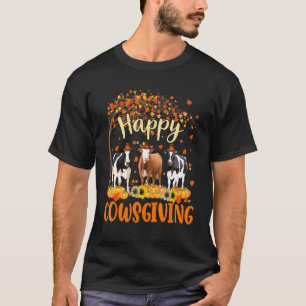 Camiseta Vacas Felizes Ação de Graças Vaca Fofa Dona da Faz