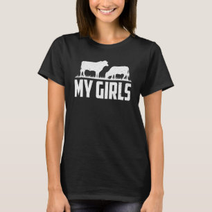 Camiseta Vacas Gado Vaca As Minhas Meninas Fazendeiro