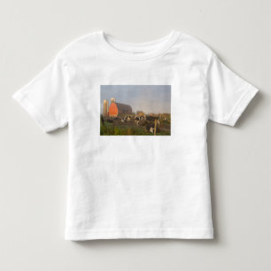 Camiseta vacas leiteiras Holstein do lado de fora de um cel