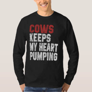 Camiseta Vacas Mantêm Meu Coração Batendo Fazendeira Vaca G