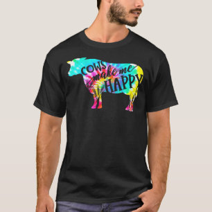 Camiseta Vacas Me Fazem Feliz Vaca Fazendeira Dia das Mãe