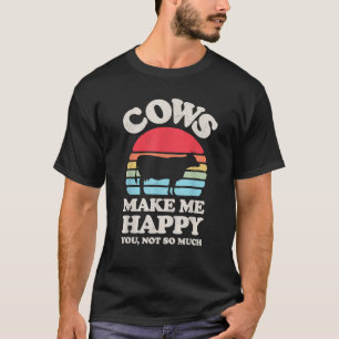 Camiseta Vacas Me Fazem Feliz Vaqueiro Engraçado Amante de