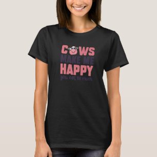 Camiseta Vacas Me Fazem Feliz Você Não Tanto Sarcasmo de Va