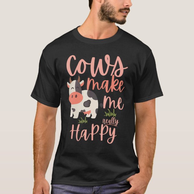 Camiseta Vacas Me Fazem Realmente Feliz (Frente)