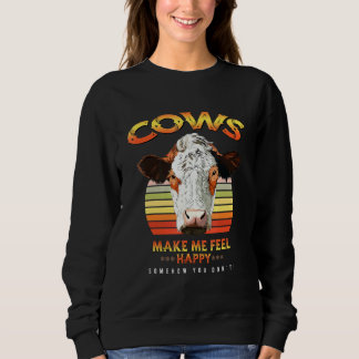 Camiseta Vacas Me Fazem Sentir Feliz Vaca Fazendeiro Dizend