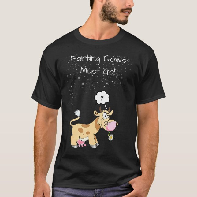 Camiseta Vacas que Têm Flatos Devem Ir Embora (Frente)
