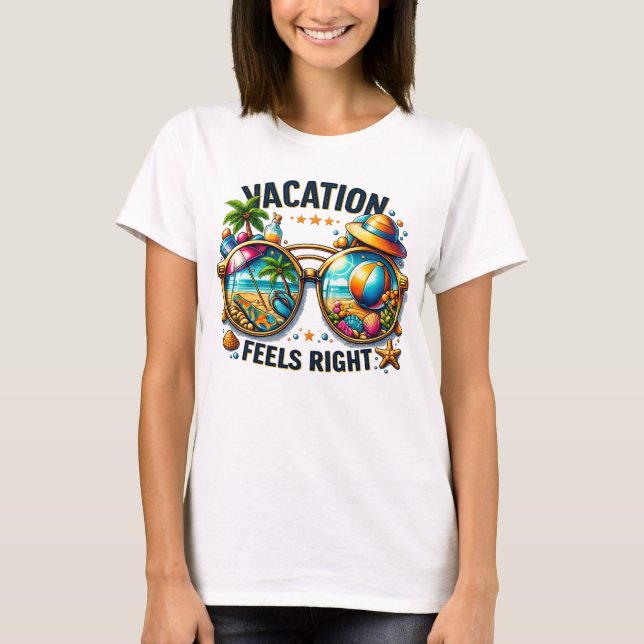 Camiseta Vacation Feels Right Women’s Summer Tee USA (Frente)