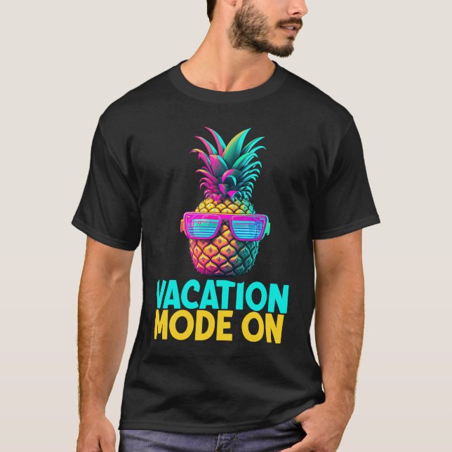 Camiseta Vacation Funny Retro Pineapple Sunglasses Holiday (Frente)