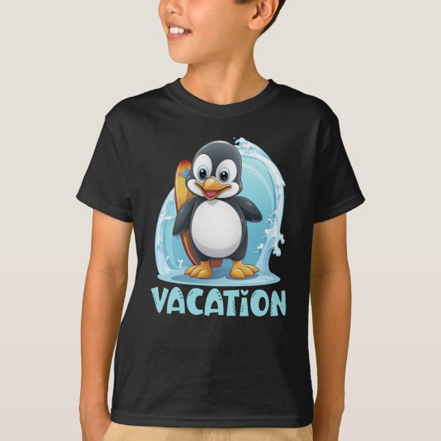 Camiseta Vacation Penguin Surfboard (Frente)