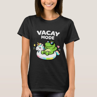 Camiseta Vacay Mode Cute Dinosaur Unicorn Float Vacation