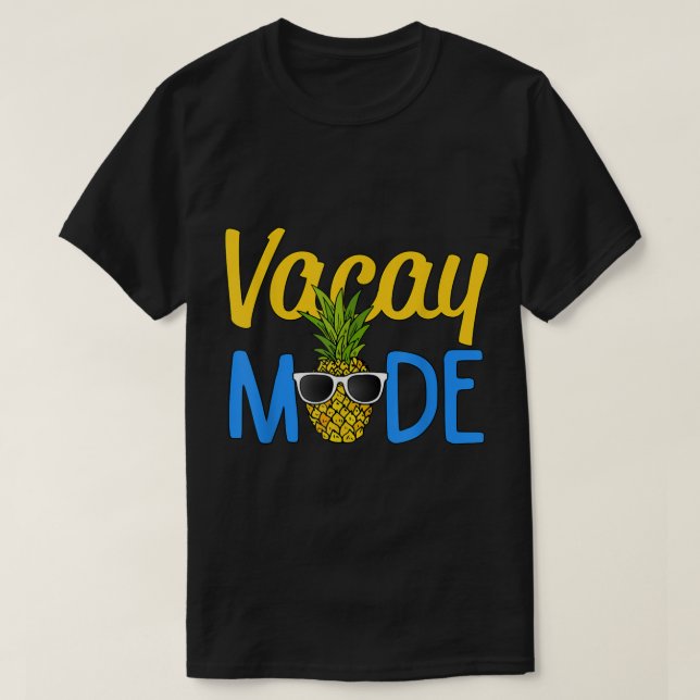 Camiseta Vacay Mode | Tropical Pineapple Summer Vibes (Frente do Design)