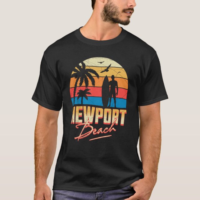 Camiseta Vacina de Verão do Surf de Surfe na Praia de Newpo (Frente)