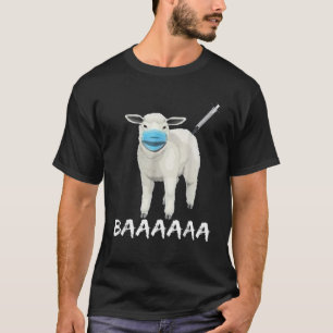 Camiseta Vacina Engraçada-ANTIMÁSCARA-OVINO-COM-FACE-MÁSCAR