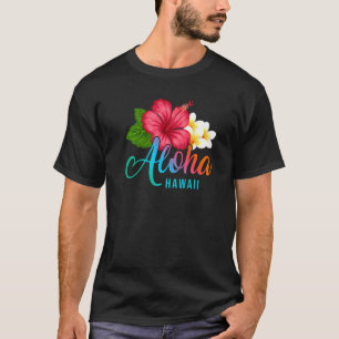 Camiseta Vacinação De Aloha Com Hibiscus Tropical Havaiana