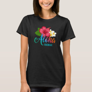 Camiseta Vacinação De Aloha Com Hibiscus Tropical Havaiana