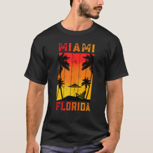 Camiseta Vacinação de Miami Florida Retro Sunset Tropical H