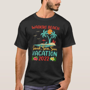 Camiseta Vacinação de Praia 2022 Retro Honolulu Hawaii Waik
