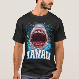 Camiseta Vacinação havaiana com tubarão branco Excelente de