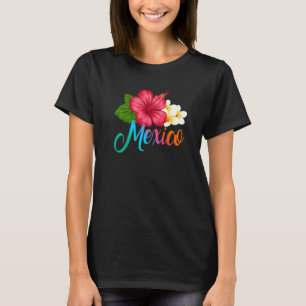 Camiseta Vacinação México Flor Tropical de Hibiscus