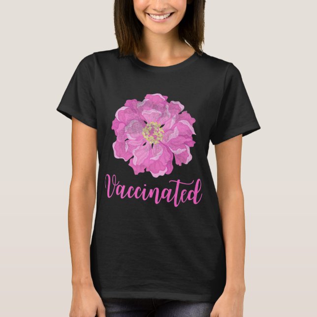 Camiseta Vacinação Pro Vacina Contra Jardim das Flores Rosa (Frente)