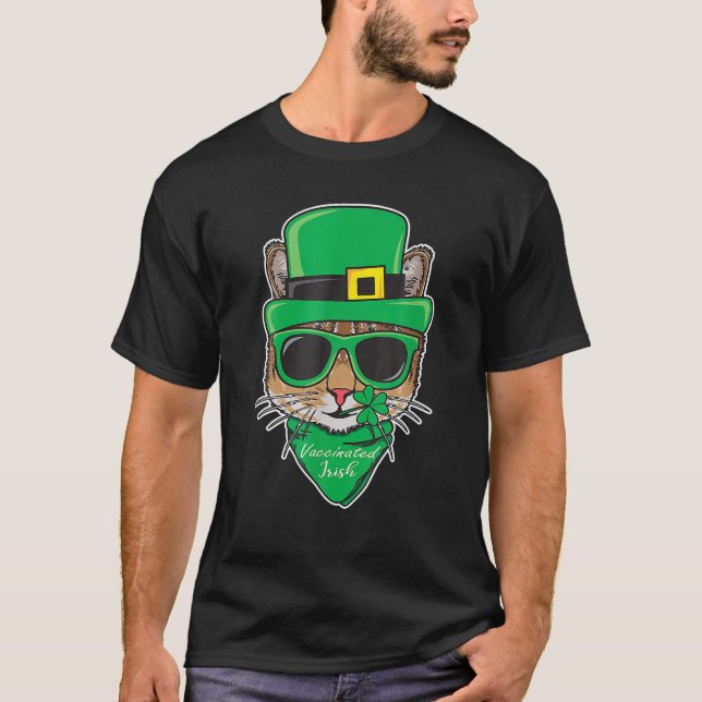 Camiseta Vacinada Rua Engraçada Irlandesa. Dia dos Patricks (Frente)