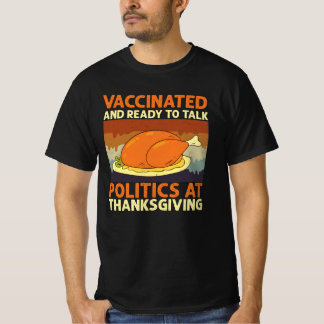 Camiseta Vacinado e Pronto para Falar Política Ação de Graç