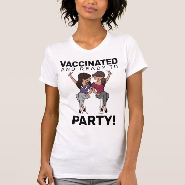 Camiseta Vacinado e pronto para festa - Vinho (Frente)