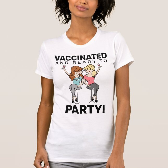 Camiseta Vacinado e pronto para festa - Vinho (Frente)