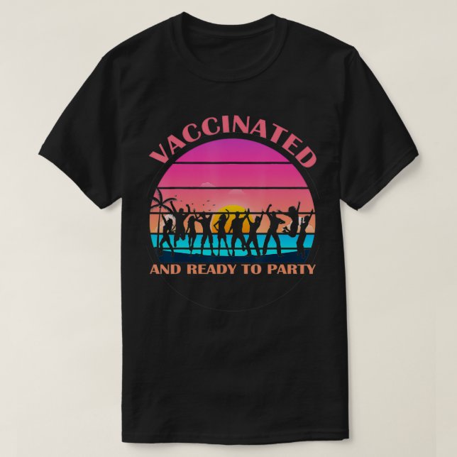 Camiseta Vacinado Pronto Para Festa Pró-Vacinação Verão V (Frente do Design)