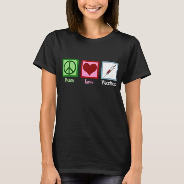Camiseta Vacinas De Amor Pela Paz Pro Vacinação (Frente)