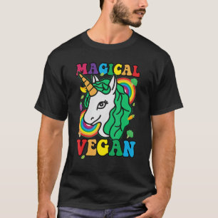 Camiseta Vacinas Mágicas Vegan Unicorn World Vegetarian Day