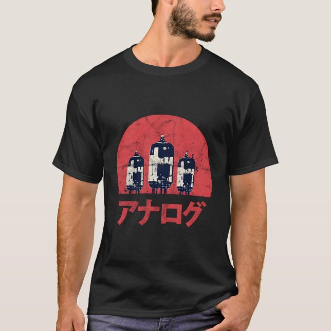 Camiseta Vacuum Tube Amp Audiophile Analog Synth Produtor V (Frente)