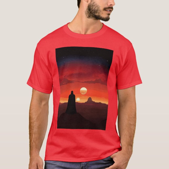 Camiseta Vader Binary Sunset vintage retro (Frente)