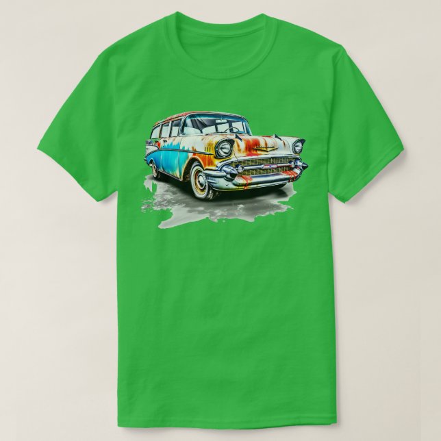 Camiseta Vagão da estação Chevy de 1957 (Frente do Design)