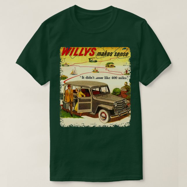 Camiseta Vagão Willys Trucks 4x4  (Frente do Design)