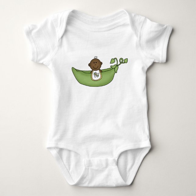 Camiseta Vagem de ervilha do bebê do afro-americano (Frente)