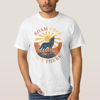 Camiseta Vague Livre Por Lá – Gráfico de Lobo do Deserto Vi