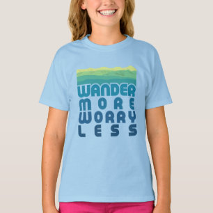 Camiseta Vaguejar mais preocupado com menos/gradiente azul