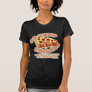 Camiseta Vai a pizza profunda do estilo de Chicago