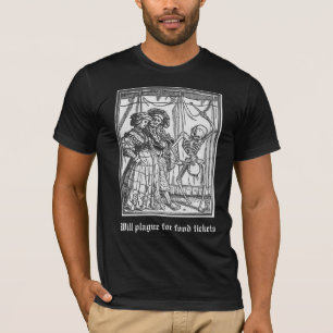 Camiseta Vai assolar por bilhetes de comida (fonte Old Engl