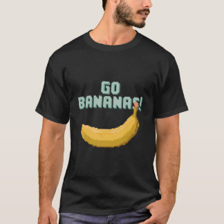 Camiseta Vai Bananas! Arte de Pixel Retroativa de uma Banan